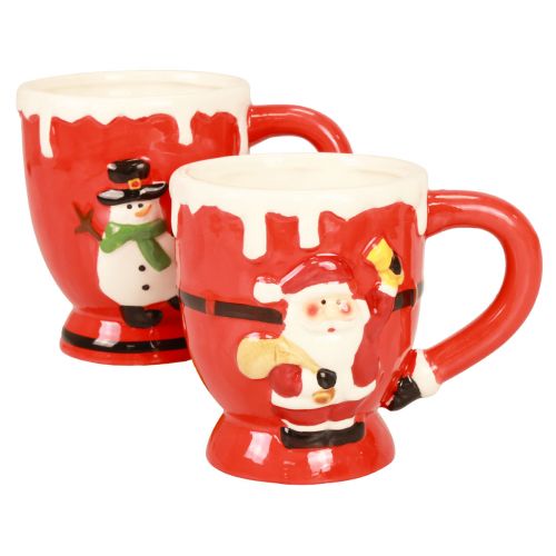 Article Tasses de Noël tasse Père Noël en céramique 10,5cm 2pcs