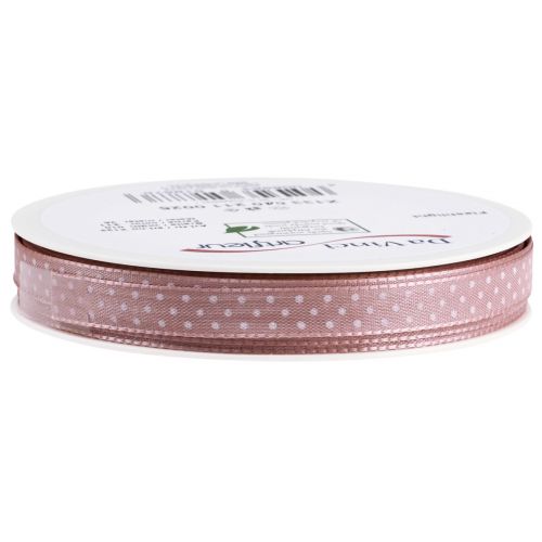 Article Ruban cadeau ruban décoratif à pois vieux rose 10mm 25m