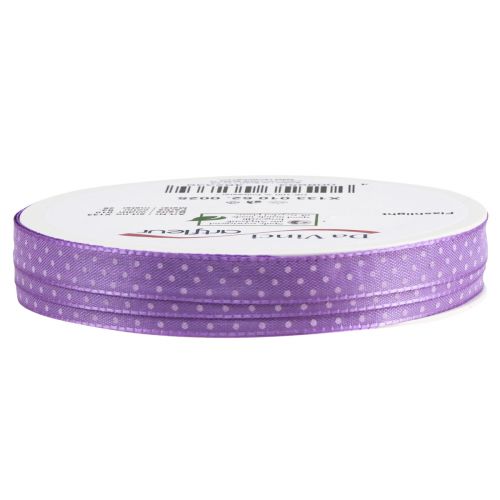 Article Ruban cadeau ruban décoratif à pois violet 10mm 25m