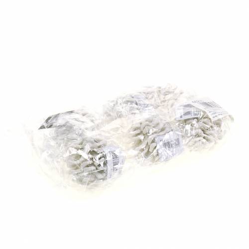 Floristik24 Cônes de décoration de sapin de Noël paillettes blanches 9cm 6pcs