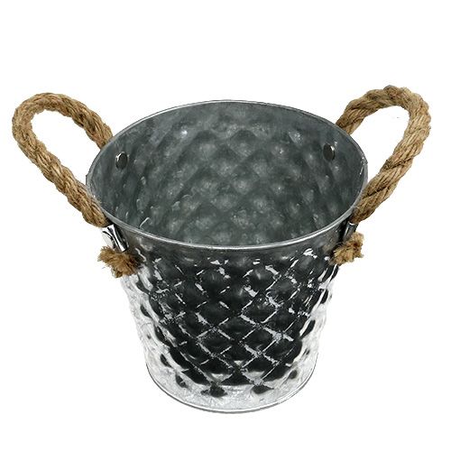 Article Pot zinc anses corde Ø14.5cm H13cm