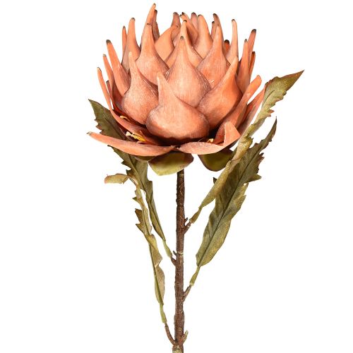 Artichaut fleur artificielle automne orange aspect sec Ø15cm 73cm