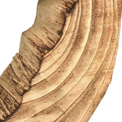 Article Anneau rustique en bois sur pied - Grain de bois naturel, 54 cm - Sculpture unique pour un cadre de vie élégant