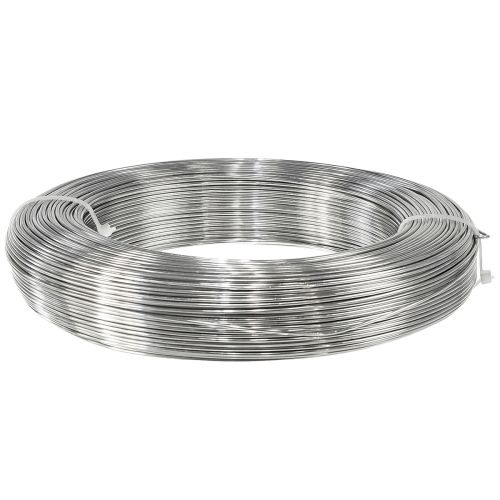 Fil artisanal fil d&#39;aluminium argenté fil décoratif Ø1,5mm 1000g
