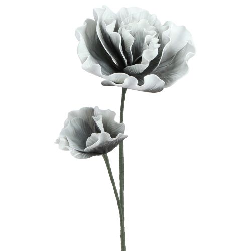 Fleurs en mousse Grandes fleurs artificielles en mousse Gris 85 cm 2 pièces