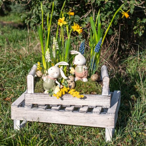 Article Jardinière Shabby Chic Jardinière en bois blanc 38/31cm lot de 2