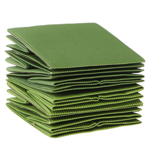 Article Pot de fleur papier nervuré vert olive 12cm 6 pcs