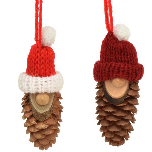 Floristik24 Décoration d&#39;arbre de Noël gnome cône gnome rouge 9cm 12pcs