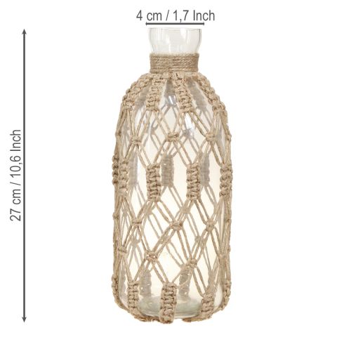 Article Vase bouteille décoratif en verre macramé Ø10cm H27cm