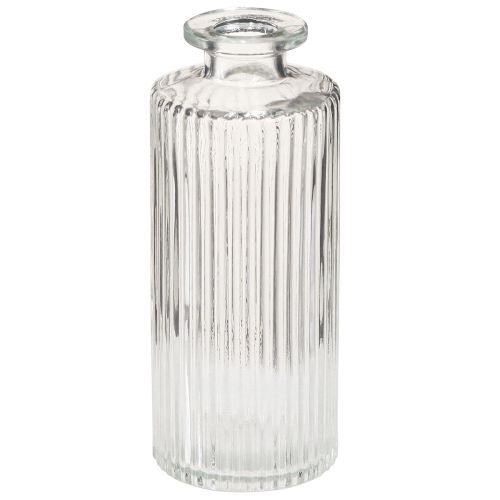 Floristik24 Bouteilles Décoratives Mini Vases en Verre Transparent Rétro H13cm 6 pcs