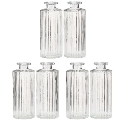 Article Bouteilles Décoratives Mini Vases en Verre Transparent Rétro H13cm 6 pcs