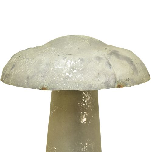 Article Champignon décoratif en métal décoration d&#39;automne vert rouille vintage 36cmx62cm