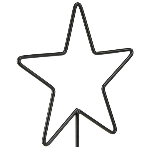 Article Bougeoirs étoiles décoratifs sur socle en bois - lot de 3 - noir &amp; naturel, 40 cm - décoration de table élégante