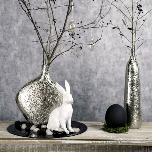 Article Vase décoratif vase à fleurs métal martelé argent Ø9,5cm H32cm