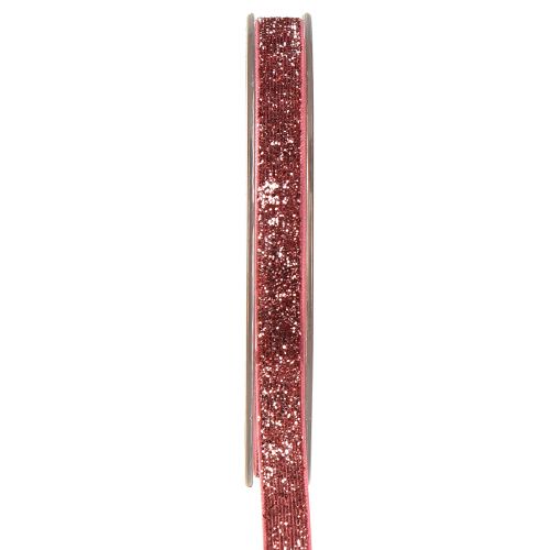 Ruban décoratif ruban à paillettes rose ruban à bijoux glamour W10mm L10m