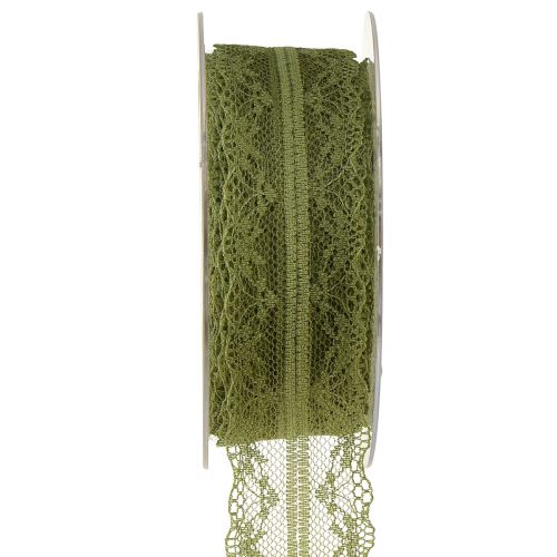 Article Ruban décoratif dentelle ruban dentelle vert mousse 40mm 20m