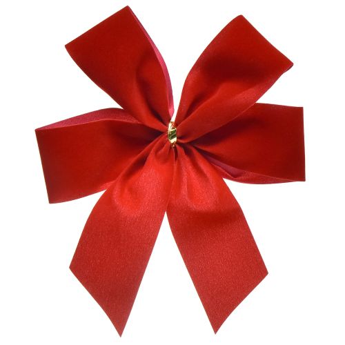 Noeud décoratif noeud en velours rouge 4 cm de large noeud de Noël pour l&#39;extérieur 15 × 18 cm 10 pièces