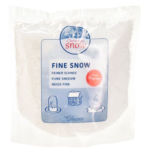 Neige décorative en PE artificielle fine neige blanche 75g