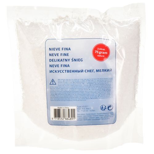 Article Neige décorative en PE artificielle fine neige blanche 75g