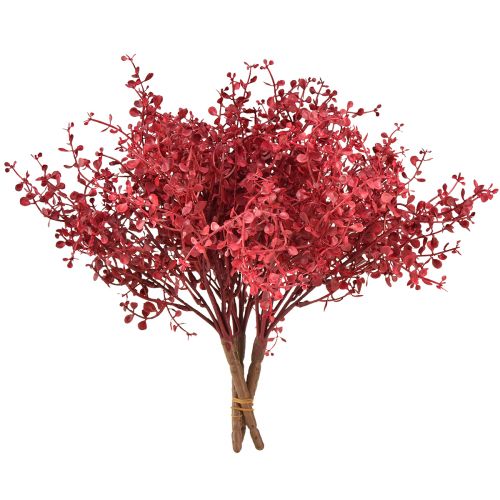 Buisson d&#39;eucalyptus plante artificielle rouge eucalyptus 28cm 3pcs