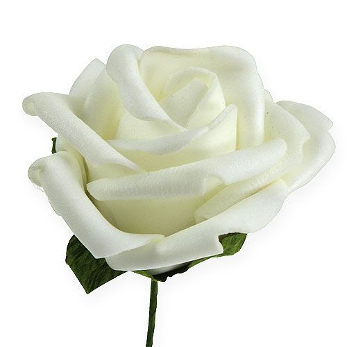 Article Rose en mousse Ø6cm blanche 27pcs