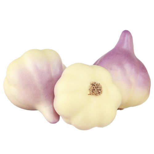 Floristik24 Décoration végétale ail jaune violet dans le filet Ø4,5cm 12 pièces