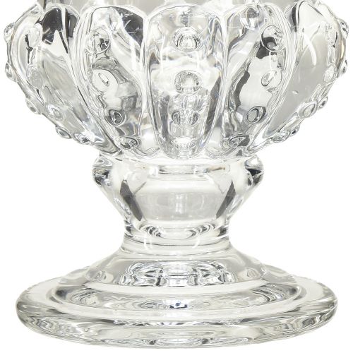 Article Vase vase en verre avec pied décor vintage clair Ø16cm H20cm