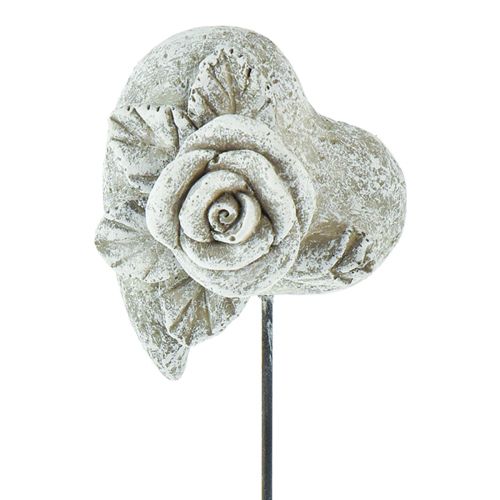 Bouchon funéraire coeur bouchon commémoratif rose gris 5,5x6cm 6pcs