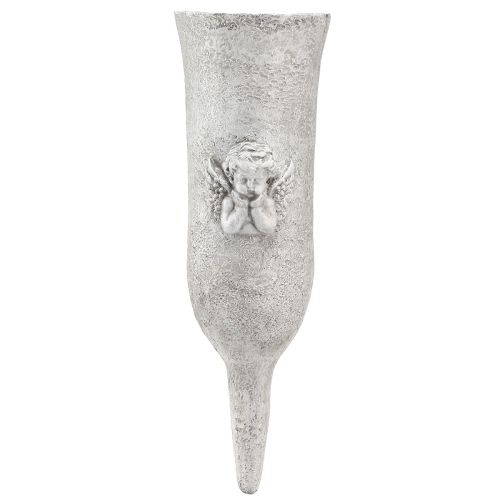 Vase funéraire en polyrésine motif ange à brancher H29cm