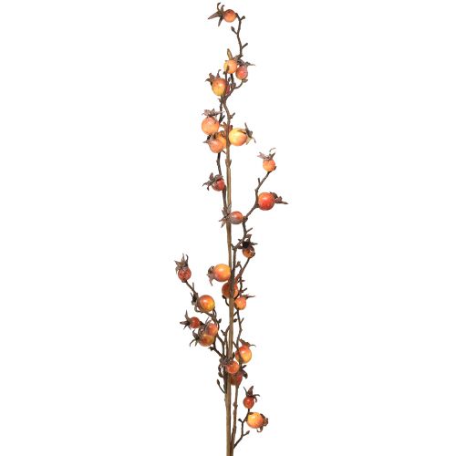 Branche d&#39;églantier artificielle jaune/orange, décoration d&#39;églantier L95cm