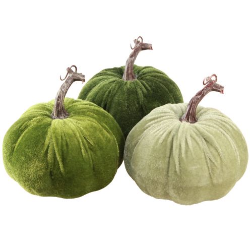 Décoration d&#39;automne citrouille vert clair vert vert foncé Ø13cm 3 pcs