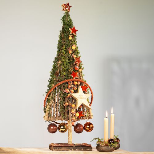 Décoration de sapin de Noël en bois décoration en bois branches naturelles vignes 25x10x50cm