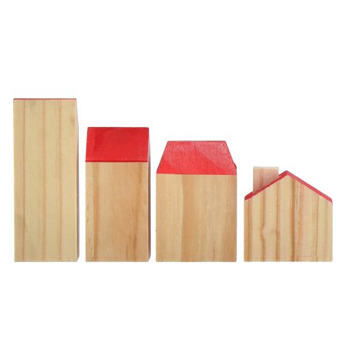 Article Maison en bois maisons décoratives bois naturel rouge 4 pièces