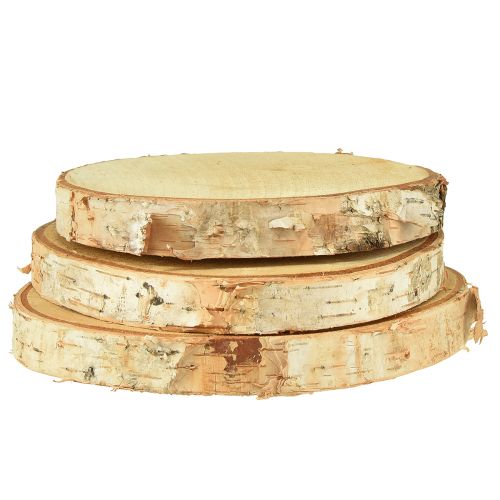 Disques en bois disques décoratifs en bouleau Ø15-18cm 3 pcs