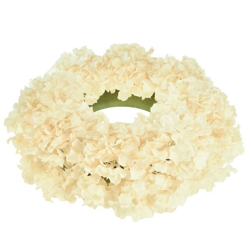 Article Couronne d&#39;hortensias crème hortensias artificiels Ø40cm