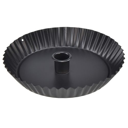 Bougeoir en métal original en forme de gâteau - noir, Ø 18 cm 4 pièces - décoration de table élégante