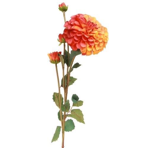 Dahlia Artificiel Fleurs Décoratives Orange Rouge Ø10 L80cm 2pcs