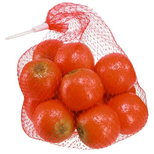 Article Mandarines artificielles dans le filet fruit décoratif Ø5cm 12 pcs