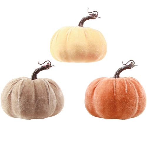 Article Décoration citrouille automne jaune marron orange Ø13cm H11,5cm 3 pcs