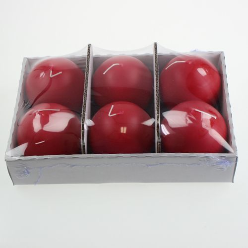 Article Bougies boule 80mm rouge 6pcs