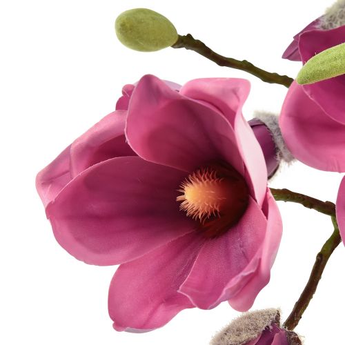 Article Branche de magnolia fleur artificielle, rose magnolia 92cm