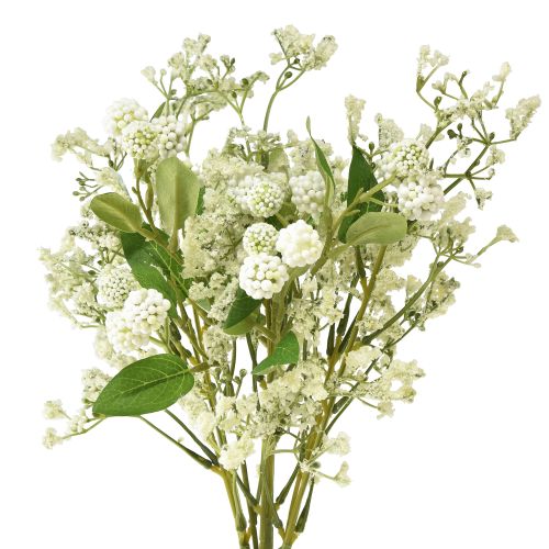 Floristik24 Bouquet de fleurs artificielles fleurs en soie branche de baies blanc 48cm