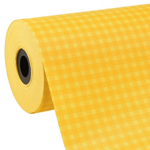 Papier manchette papier de soie papier fleur carreaux jaunes 25cm 100m