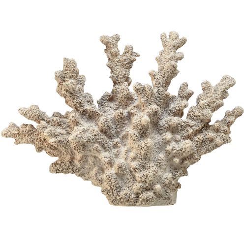 Décoration corail détaillée en polyrésine grise - 26 cm - élégance maritime pour votre maison