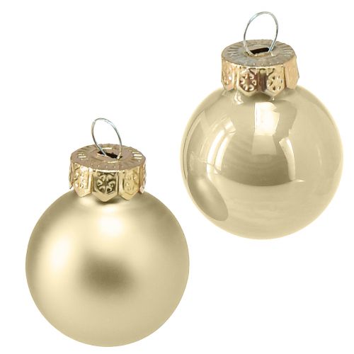 Article Mini boules de sapin de Noël boules de sapin en perles de verre Ø2,5cm 22pcs