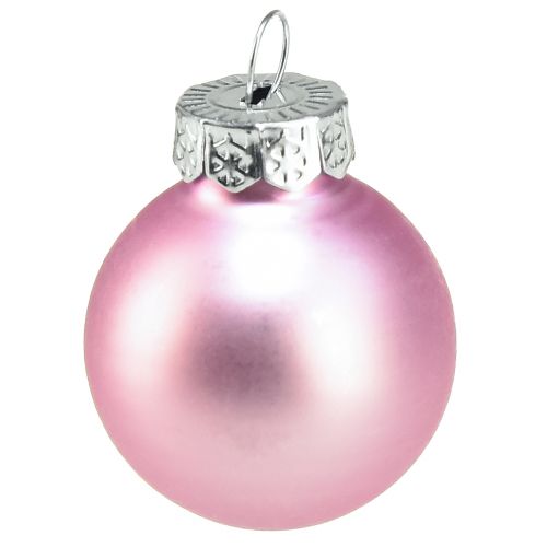 Article Mini boules de sapin de Noël en verre violet clair Ø2,5cm 22pcs