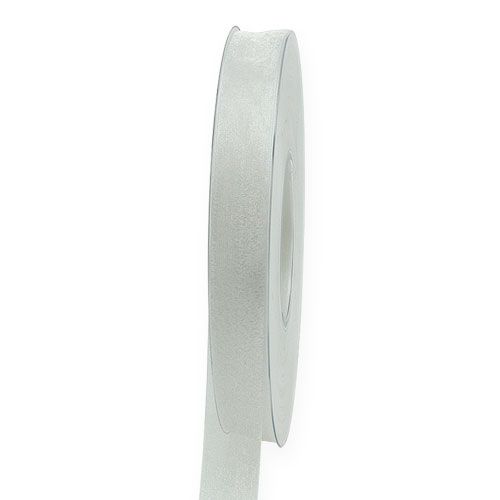 Floristik24 Ruban organza ruban cadeau ruban blanc lisière 15mm 50m blanc