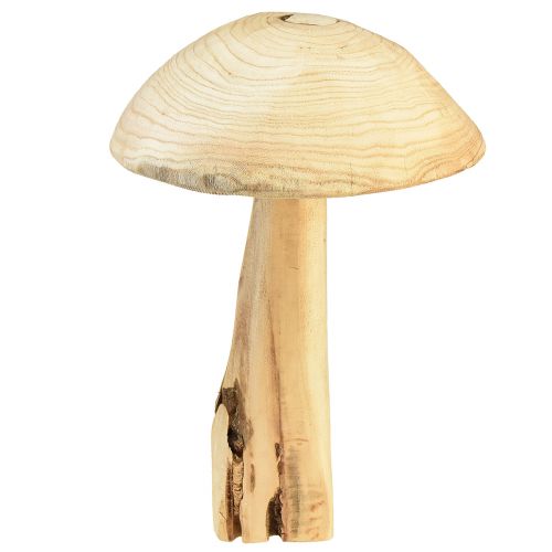 Sculpture de champignon réaliste en bois d&#39;orme - Design rustique, 37 cm - Décoration de jardin et d&#39;intérieur élégante