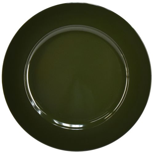 Assiette élégante en plastique vert foncé - 28 cm - Idéale pour des arrangements et une décoration de table élégants