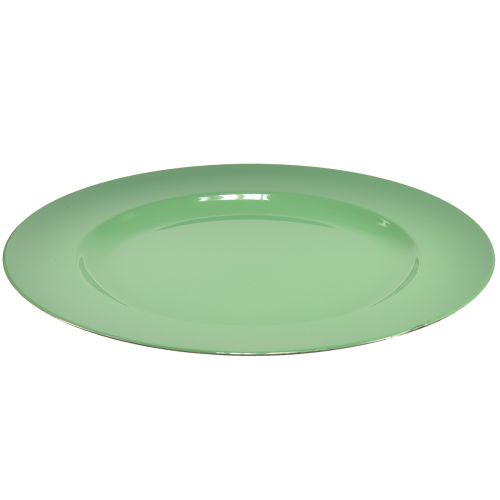 Article Assiette en plastique vert robuste – 28 cm, parfaite pour la décoration quotidienne et les activités de plein air – Lot de 4